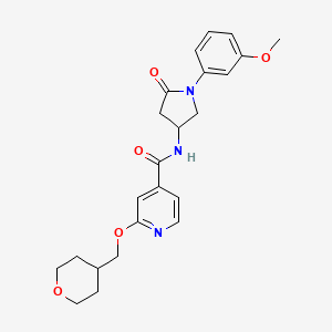 molecular formula C23H27N3O5 B2552239 N-[1-(3-methoxyphenyl)-5-oxopyrrolidin-3-yl]-2-[(oxan-4-yl)methoxy]pyridine-4-carboxamide CAS No. 2034365-90-5