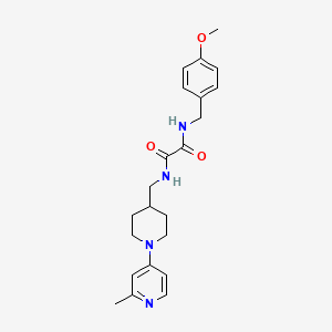 molecular formula C22H28N4O3 B2552263 N'-[(4-methoxyphenyl)methyl]-N-{[1-(2-methylpyridin-4-yl)piperidin-4-yl]methyl}ethanediamide CAS No. 2034260-08-5