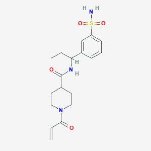1-Prop-2-enoyl-N-[1-(3-sulfamoylphenyl)propyl]piperidine-4-carboxamide