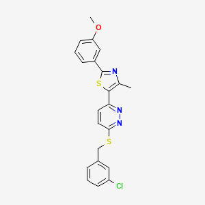 5-(6-((3-Chlorobenzyl)thio)pyridazin-3-yl)-2-(3-methoxyphenyl)-4-methylthiazole