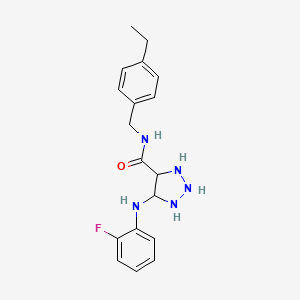 N-[(4-ethylphenyl)methyl]-5-[(2-fluorophenyl)amino]-1H-1,2,3-triazole-4-carboxamide