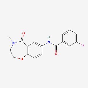 3-fluoro-N-(4-methyl-5-oxo-2,3,4,5-tetrahydrobenzo[f][1,4]oxazepin-7-yl)benzamide