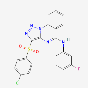 3-[(4-chlorophenyl)sulfonyl]-N-(3-fluorophenyl)[1,2,3]triazolo[1,5-a]quinazolin-5-amine