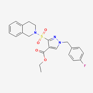 ethyl 3-((3,4-dihydroisoquinolin-2(1H)-yl)sulfonyl)-1-(4-fluorobenzyl)-1H-pyrazole-4-carboxylate