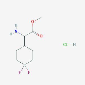 molecular formula C9H16ClF2NO2 B2552310 (R)-Methyl 2-amino-2-(4,4-difluorocyclohexyl)acetate hydrochloride CAS No. 2411193-09-2