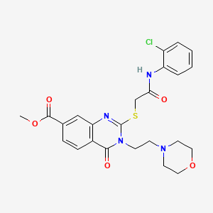 Methyl 2-[2-(2-chloroanilino)-2-oxoethyl]sulfanyl-3-(2-morpholin-4-ylethyl)-4-oxoquinazoline-7-carboxylate