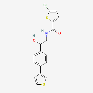 molecular formula C17H14ClNO2S2 B2552328 5-chloro-N-(2-hydroxy-2-(4-(thiophen-3-yl)phenyl)ethyl)thiophene-2-carboxamide CAS No. 2034346-20-6