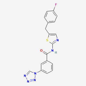 molecular formula C18H13FN6OS B2552336 N-(5-(4-fluorobenzyl)thiazol-2-yl)-3-(1H-tetrazol-1-yl)benzamide CAS No. 915932-17-1
