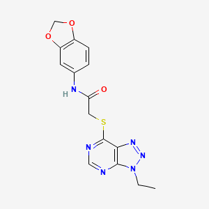 N-(benzo[d][1,3]dioxol-5-yl)-2-((3-ethyl-3H-[1,2,3]triazolo[4,5-d]pyrimidin-7-yl)thio)acetamide