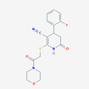 4-(2-Fluorophenyl)-2-((2-morpholino-2-oxoethyl)thio)-6-oxo-1,4,5,6-tetrahydropyridine-3-carbonitrile