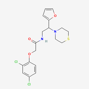 2-(2,4-dichlorophenoxy)-N-(2-(furan-2-yl)-2-thiomorpholinoethyl)acetamide