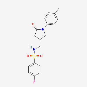 4-fluoro-N-((5-oxo-1-(p-tolyl)pyrrolidin-3-yl)methyl)benzenesulfonamide