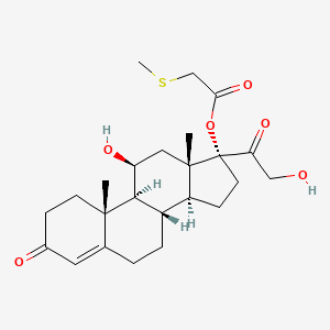 (8S,9S,10R,11S,13S,14S,17R)-11-Hydroxy-17-(2-hydroxyacetyl)-10,13-dimethyl-3-oxo-2,3,6,7,8,9,10,11,12,13,14,15,16,17-tetradecahydro-1H-cyclopenta[A]phenanthren-17-YL 2-(methylthio)acetate