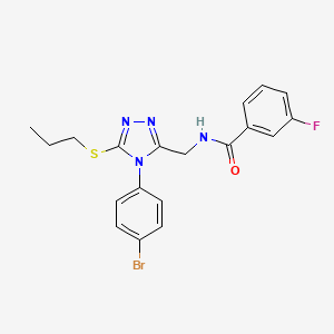 molecular formula C19H18BrFN4OS B2552375 N-((4-(4-bromophenyl)-5-(propylthio)-4H-1,2,4-triazol-3-yl)methyl)-3-fluorobenzamide CAS No. 391915-07-4