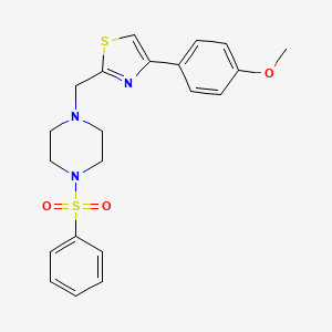 4-(4-Methoxyphenyl)-2-((4-(phenylsulfonyl)piperazin-1-yl)methyl)thiazole