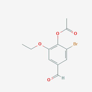 molecular formula C11H11BrO4 B2552394 2-Bromo-6-ethoxy-4-formylphenyl acetate CAS No. 99853-25-5