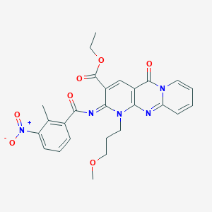 B2552404 (Z)-ethyl 1-(3-methoxypropyl)-2-((2-methyl-3-nitrobenzoyl)imino)-5-oxo-2,5-dihydro-1H-dipyrido[1,2-a:2',3'-d]pyrimidine-3-carboxylate CAS No. 534578-78-4