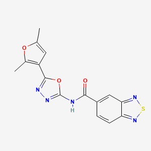 molecular formula C15H11N5O3S B2552412 N-[5-(2,5-dimethylfuran-3-yl)-1,3,4-oxadiazol-2-yl]-2,1,3-benzothiadiazole-5-carboxamide CAS No. 1251709-97-3