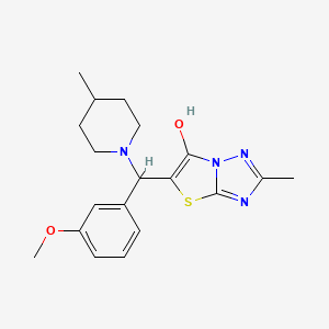 molecular formula C19H24N4O2S B2552420 5-((3-Methoxyphenyl)(4-methylpiperidin-1-yl)methyl)-2-methylthiazolo[3,2-b][1,2,4]triazol-6-ol CAS No. 851969-53-4