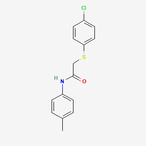 molecular formula C15H14ClNOS B2552426 2-[(4-chlorophenyl)sulfanyl]-N-(4-methylphenyl)acetamide CAS No. 197513-16-9