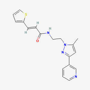 (E)-N-(2-(5-methyl-3-(pyridin-3-yl)-1H-pyrazol-1-yl)ethyl)-3-(thiophen-2-yl)acrylamide