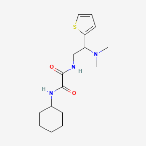 molecular formula C16H25N3O2S B2552444 N1-cyclohexyl-N2-(2-(dimethylamino)-2-(thiophen-2-yl)ethyl)oxalamide CAS No. 941870-67-3