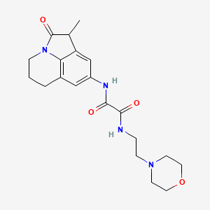 molecular formula C20H26N4O4 B2552459 N-{3-methyl-2-oxo-1-azatricyclo[6.3.1.0^{4,12}]dodeca-4,6,8(12)-trien-6-yl}-N'-[2-(morpholin-4-yl)ethyl]ethanediamide CAS No. 898427-13-9