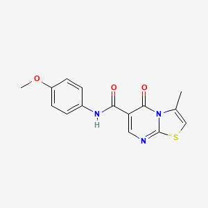 molecular formula C15H13N3O3S B2552527 N-(4-methoxyphenyl)-3-methyl-5-oxo-5H-thiazolo[3,2-a]pyrimidine-6-carboxamide CAS No. 851945-18-1
