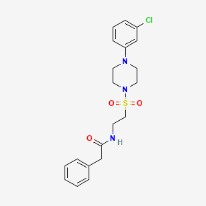 molecular formula C20H24ClN3O3S B2552564 N-(2-((4-(3-chlorophenyl)piperazin-1-yl)sulfonyl)ethyl)-2-phenylacetamide CAS No. 897613-12-6