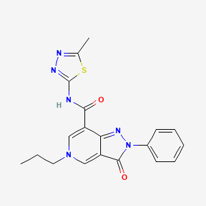 molecular formula C19H18N6O2S B2552590 N-(5-methyl-1,3,4-thiadiazol-2-yl)-3-oxo-2-phenyl-5-propyl-2H,3H,5H-pyrazolo[4,3-c]pyridine-7-carboxamide CAS No. 921514-77-4