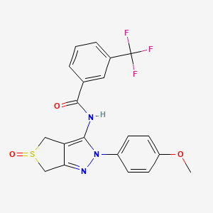 molecular formula C20H16F3N3O3S B2552602 N-(2-(4-methoxyphenyl)-5-oxido-4,6-dihydro-2H-thieno[3,4-c]pyrazol-3-yl)-3-(trifluoromethyl)benzamide CAS No. 958709-14-3
