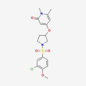 4-((1-((3-chloro-4-methoxyphenyl)sulfonyl)pyrrolidin-3-yl)oxy)-1,6-dimethylpyridin-2(1H)-one