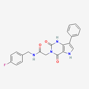 2-(2,4-dioxo-7-phenyl-1H-pyrrolo[3,2-d]pyrimidin-3(2H,4H,5H)-yl)-N-(4-fluorobenzyl)acetamide