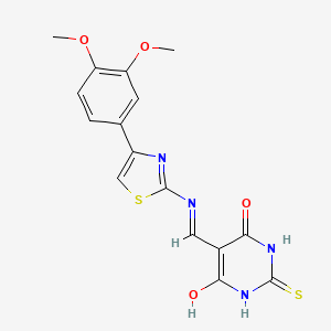 5-(((4-(3,4-dimethoxyphenyl)thiazol-2-yl)amino)methylene)-2-thioxodihydropyrimidine-4,6(1H,5H)-dione