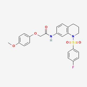 molecular formula C24H23FN2O5S B2552641 N-[1-(4-fluorobenzenesulfonyl)-1,2,3,4-tetrahydroquinolin-7-yl]-2-(4-methoxyphenoxy)acetamide CAS No. 1005300-43-5