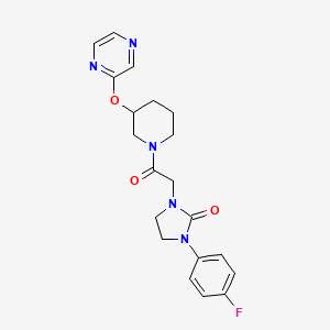 1-(4-Fluorophenyl)-3-(2-oxo-2-(3-(pyrazin-2-yloxy)piperidin-1-yl)ethyl)imidazolidin-2-one