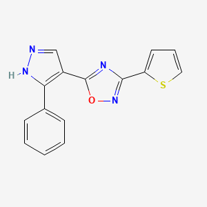 B2552676 5-(3-phenyl-1H-pyrazol-4-yl)-3-(thiophen-2-yl)-1,2,4-oxadiazole CAS No. 1251594-69-0