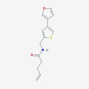 molecular formula C14H15NO2S B2552681 N-{[4-(furan-3-yl)thiophen-2-yl]methyl}pent-4-enamide CAS No. 2379996-49-1