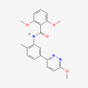 molecular formula C21H21N3O4 B2552718 2,6-dimethoxy-N-[5-(6-methoxypyridazin-3-yl)-2-methylphenyl]benzamide CAS No. 1021050-59-8