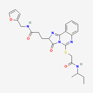 3-[5-[2-(butan-2-ylamino)-2-oxoethyl]sulfanyl-3-oxo-2H-imidazo[1,2-c]quinazolin-2-yl]-N-(furan-2-ylmethyl)propanamide