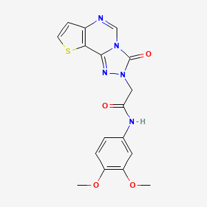 molecular formula C17H15N5O4S B2552761 N-(3,4-dimethoxyphenyl)-2-(3-oxothieno[2,3-e][1,2,4]triazolo[4,3-c]pyrimidin-2(3H)-yl)acetamide CAS No. 1019180-10-9