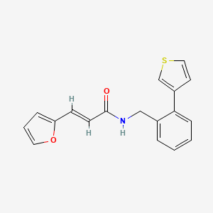 molecular formula C18H15NO2S B2552785 (E)-3-(furan-2-yl)-N-(2-(thiophen-3-yl)benzyl)acrylamide CAS No. 1798420-23-1