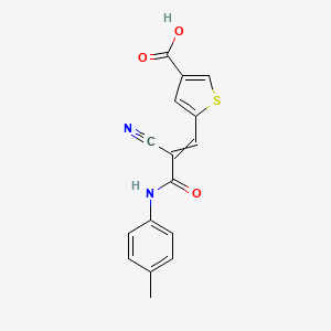 molecular formula C16H12N2O3S B2552797 5-{2-Cyano-2-[(4-methylphenyl)carbamoyl]eth-1-en-1-yl}thiophene-3-carboxylic acid CAS No. 1798420-48-0