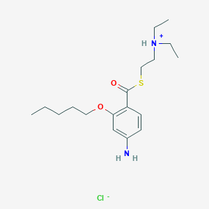 molecular formula C18H31ClN2O2S B025528 4-Amino-2-pentyloxythiobenzoic acid S-2-(diethylamino)ethyl ester hydrochloride CAS No. 100311-10-2
