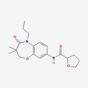 molecular formula C19H26N2O4 B2552818 N-(3,3-dimethyl-4-oxo-5-propyl-2,3,4,5-tetrahydro-1,5-benzoxazepin-8-yl)oxolane-2-carboxamide CAS No. 921566-21-4