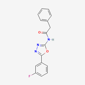 molecular formula C16H12FN3O2 B2552847 N-(5-(3-fluorophenyl)-1,3,4-oxadiazol-2-yl)-2-phenylacetamide CAS No. 1172273-04-9