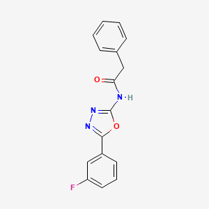 N-(5-(3-fluorophenyl)-1,3,4-oxadiazol-2-yl)-2-phenylacetamide