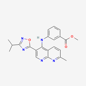 Methyl 3-{[3-(3-isopropyl-1,2,4-oxadiazol-5-yl)-7-methyl[1,8]naphthyridin-4-yl]amino}benzoate