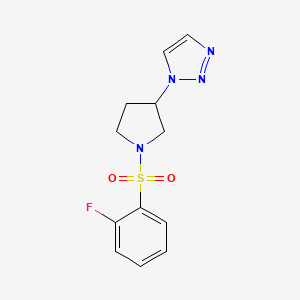 1-(1-((2-fluorophenyl)sulfonyl)pyrrolidin-3-yl)-1H-1,2,3-triazole
