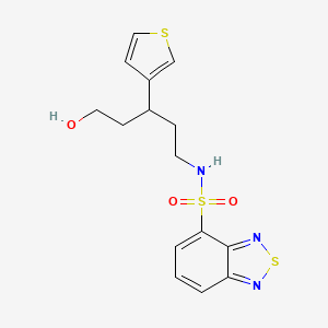molecular formula C15H17N3O3S3 B2552860 N-(5-hydroxy-3-(thiophen-3-yl)pentyl)benzo[c][1,2,5]thiadiazole-4-sulfonamide CAS No. 2034614-17-8